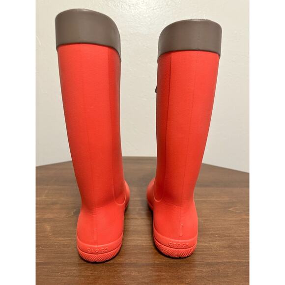 Crocs Freesail Rain Boot 203541-8C1 Flame Red Size W6 Relax Fit - Picture 4 of 10